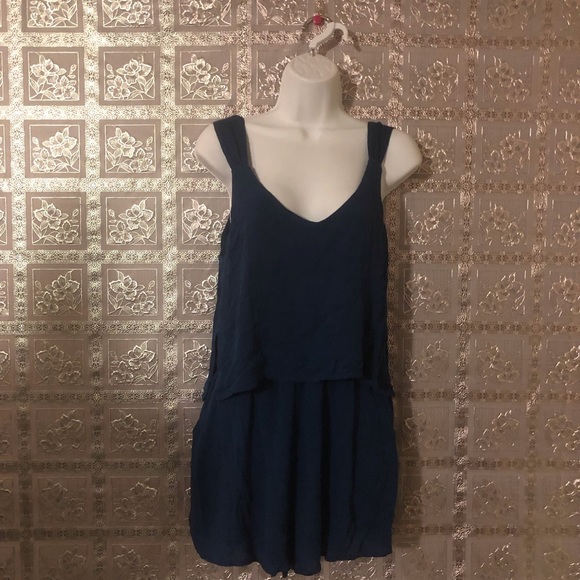 NWT Needlework Navy Blue V-Neck Romper - Picture 4 of 8